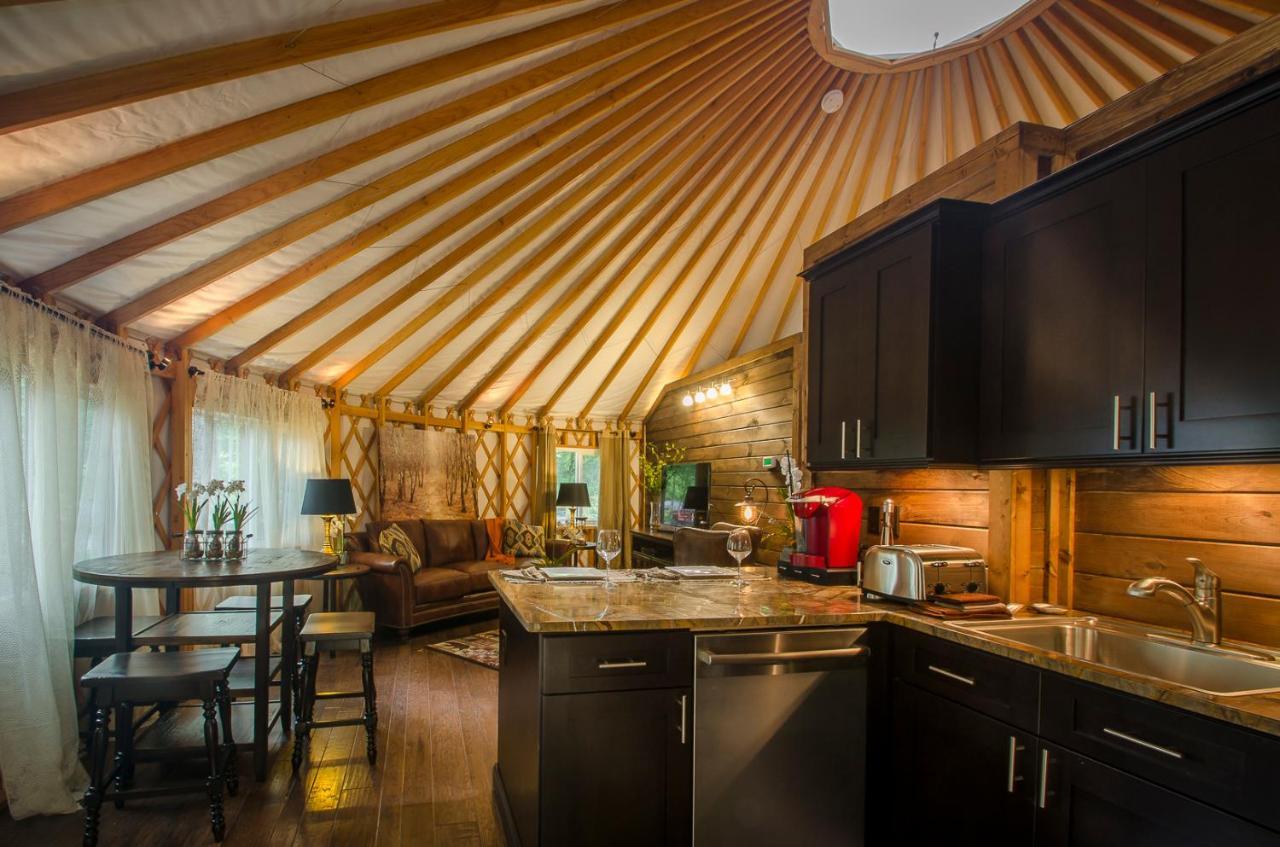 Spring Ridge Luxury Yurt - Creekside Glamping With Private Hot Tub Villa Topton Bagian luar foto